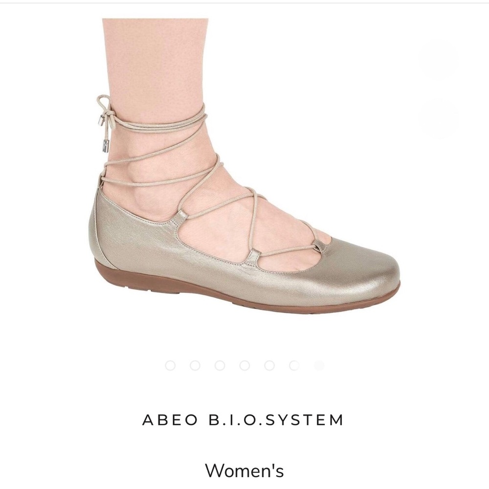 Abeo Metallic Taupe Lace-Up Ballet Flat